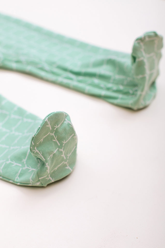 Sleepsuit - Teal Bamboo Tiles | Baby Essentials at The Elly Store Singapore