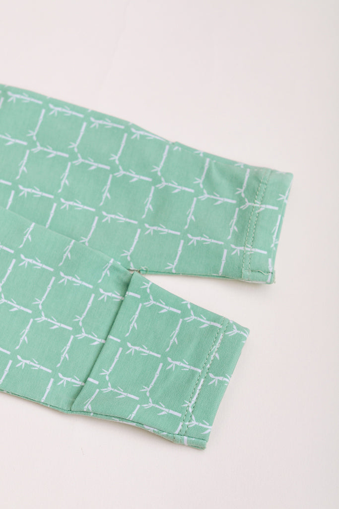 Sleepsuit - Teal Bamboo Tiles | Baby Essentials at The Elly Store Singapore