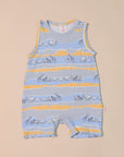 Sleeveless Romper - Grey Animal March