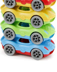 StackandLinkRacer2 - Stacked colorful toy cars