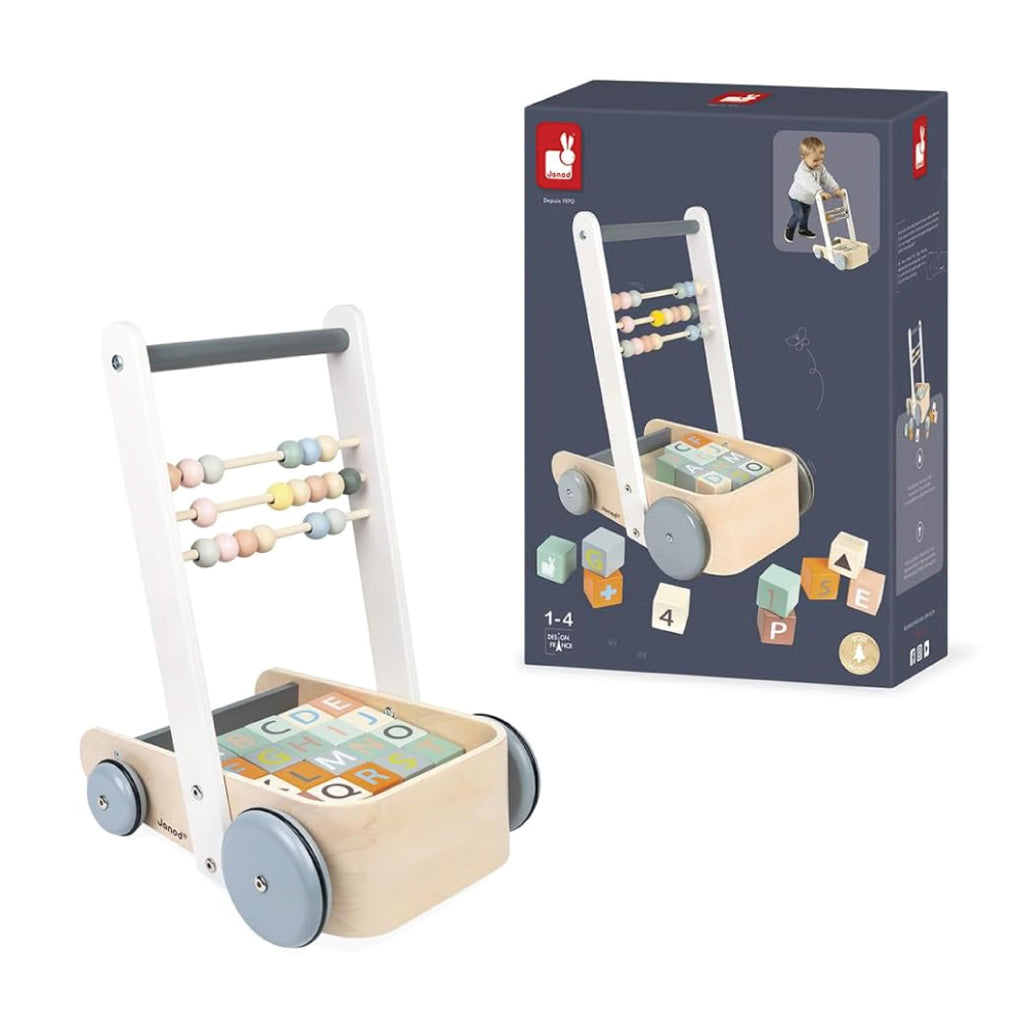 Janod Sweet Cocoon - Cart with ABC Blocks