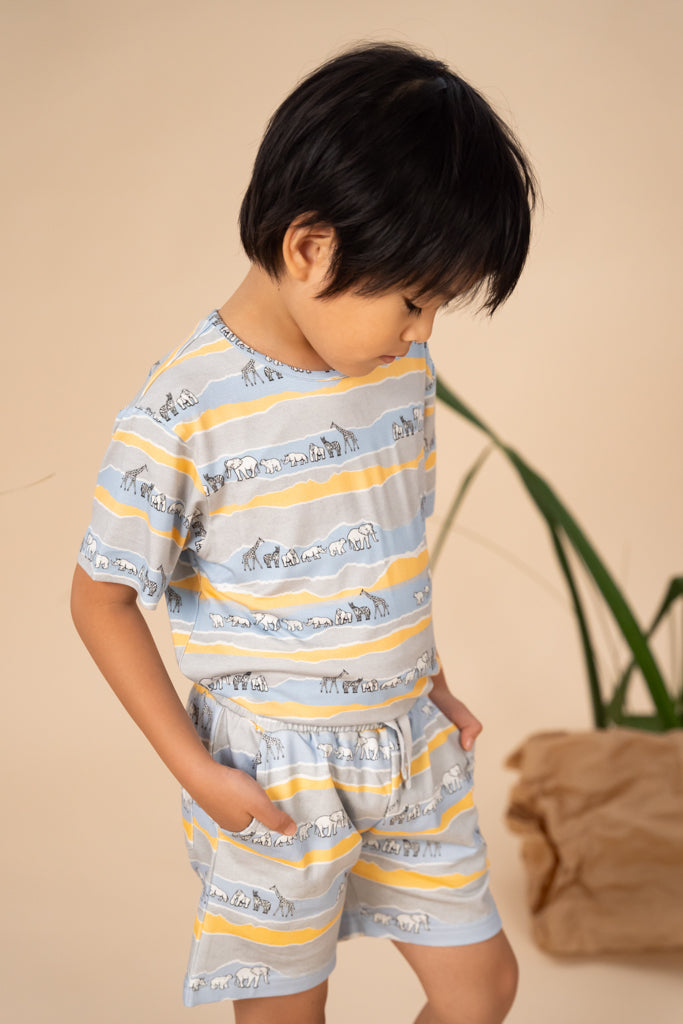 Terry Shorts - Grey Animals March