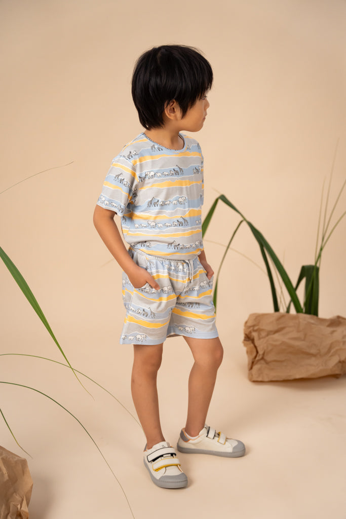 Terry Shorts - Grey Animals March