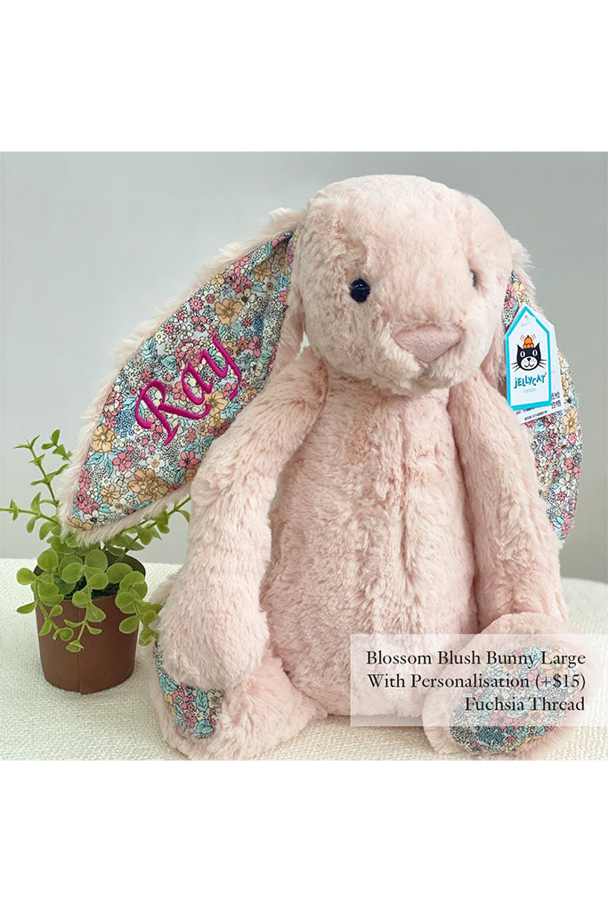 Jellycat Blossom Blush Bunny Large with Fuchsia Thread | The Elly Store Singapore