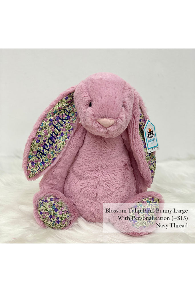 Jellycat Blossom Tulip Pink Bunny with Navy Thread