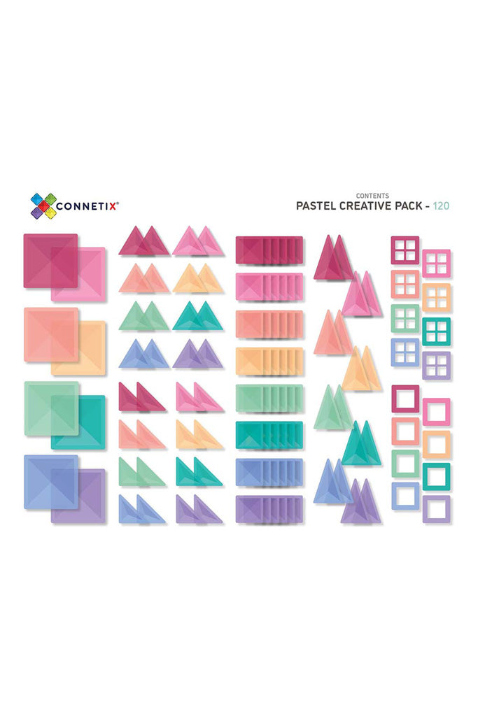 120 pc Pastel Creative Pack | Magnetic Tiles for Kids | The Elly Store