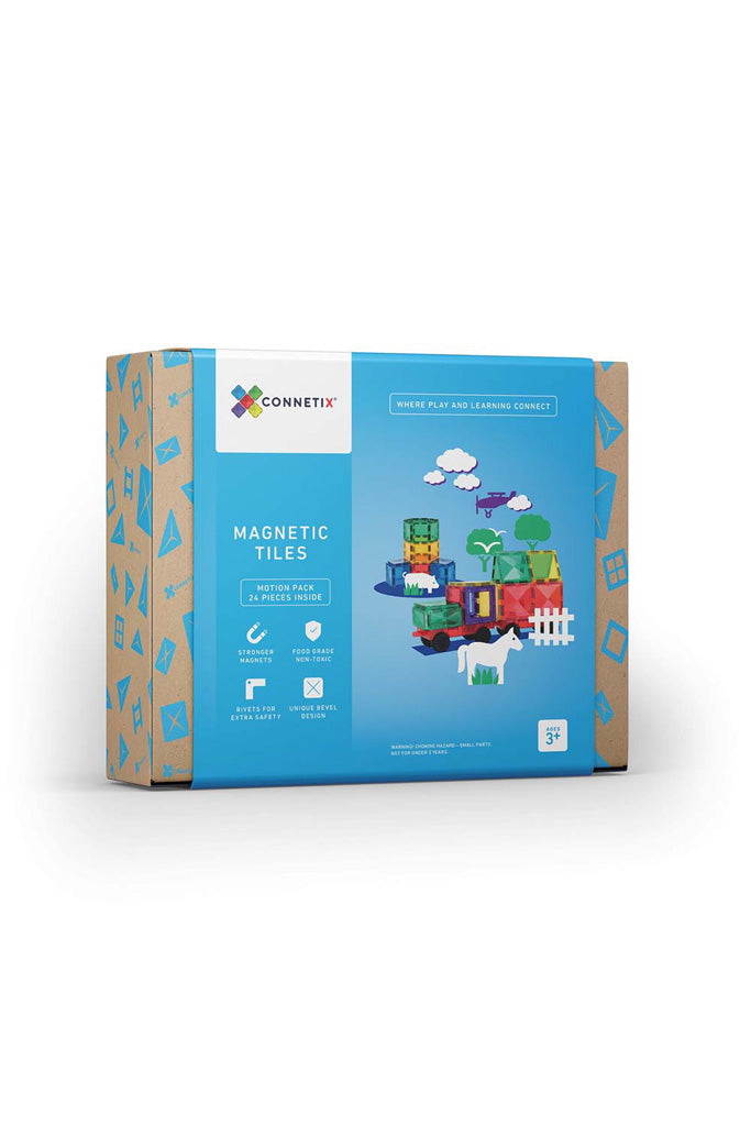 Connetix 24 Pc Motion Pack | Magnetic Tiles for kids | The Elly Store