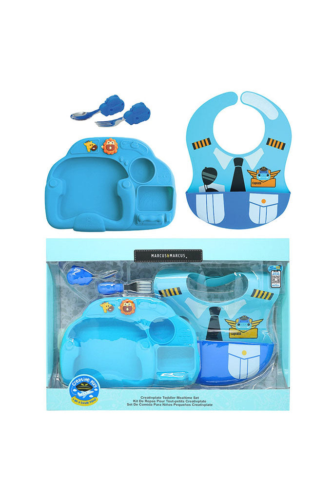 Creativplate Toddler Mealtime Set - Little Pilot Lucas by Marcus & Marcus | Mealtime | The Elly Store Singapore