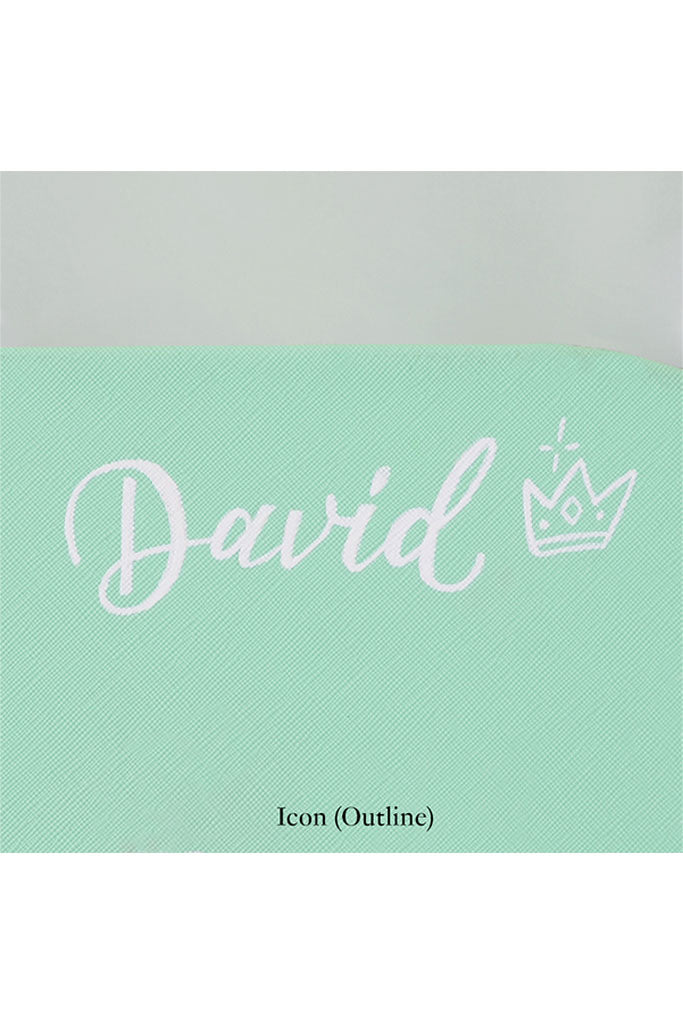 Name and Icon Outline - White Text with Crown Icon