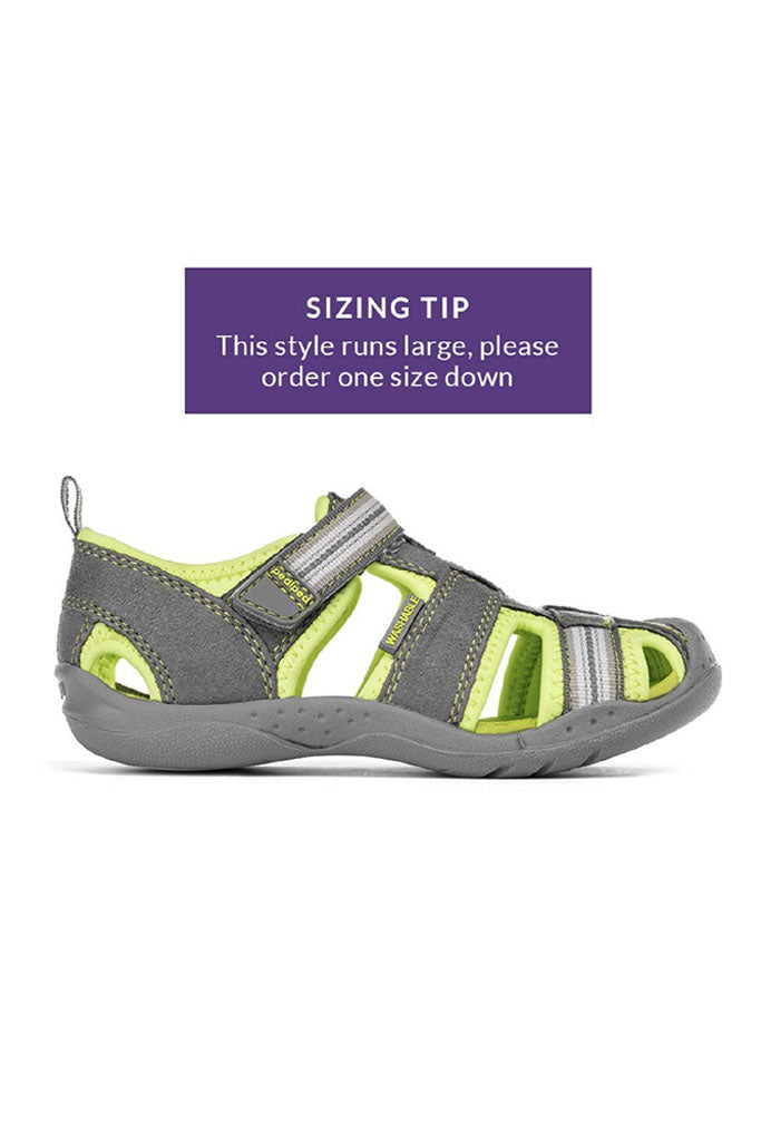 Pediped Flex Sahara Grey Lime Adventure Sandals | The Elly Store
