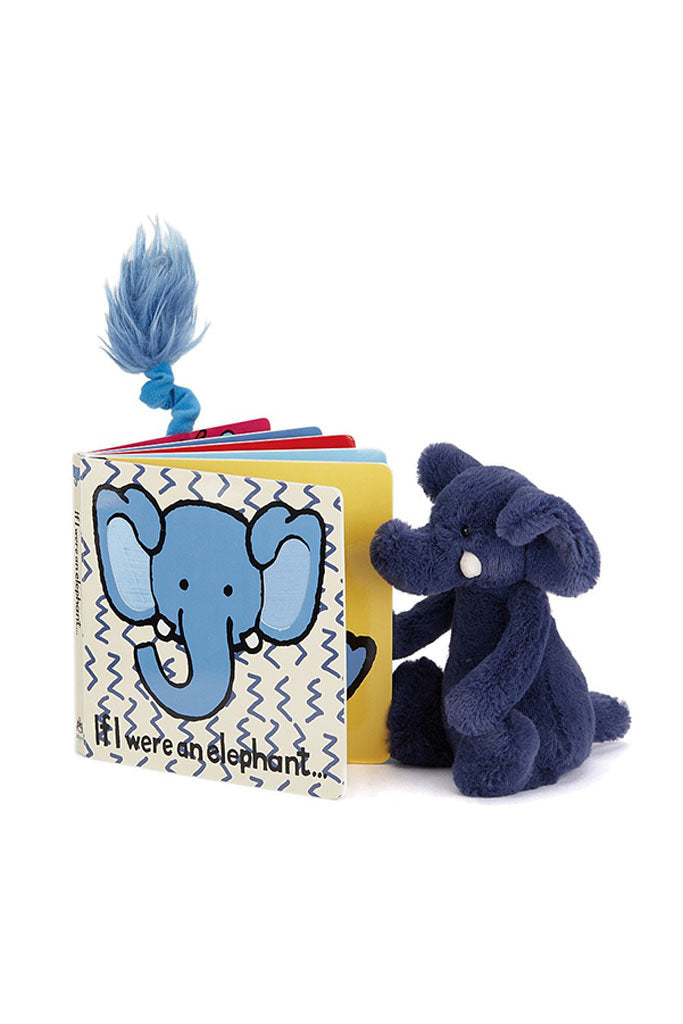 Elephant reading a Jellycat &#39;If I Were an Elephant&#39; Board Book | Buy Jellycat Books online for toddlers early reader at The Elly Store Singapore
