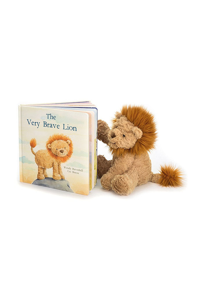 Lion reading a Jellycat 'The Very Brave Lion' Book | Buy Jellycat Books online for early readers at The Elly Store Singapore