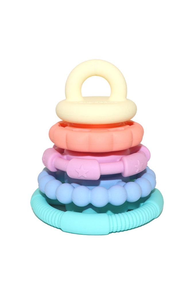 Pastel Rainbow Stacker and Teether Toy by Jellystone Designs | Teething Toys | The Elly Store Singapore