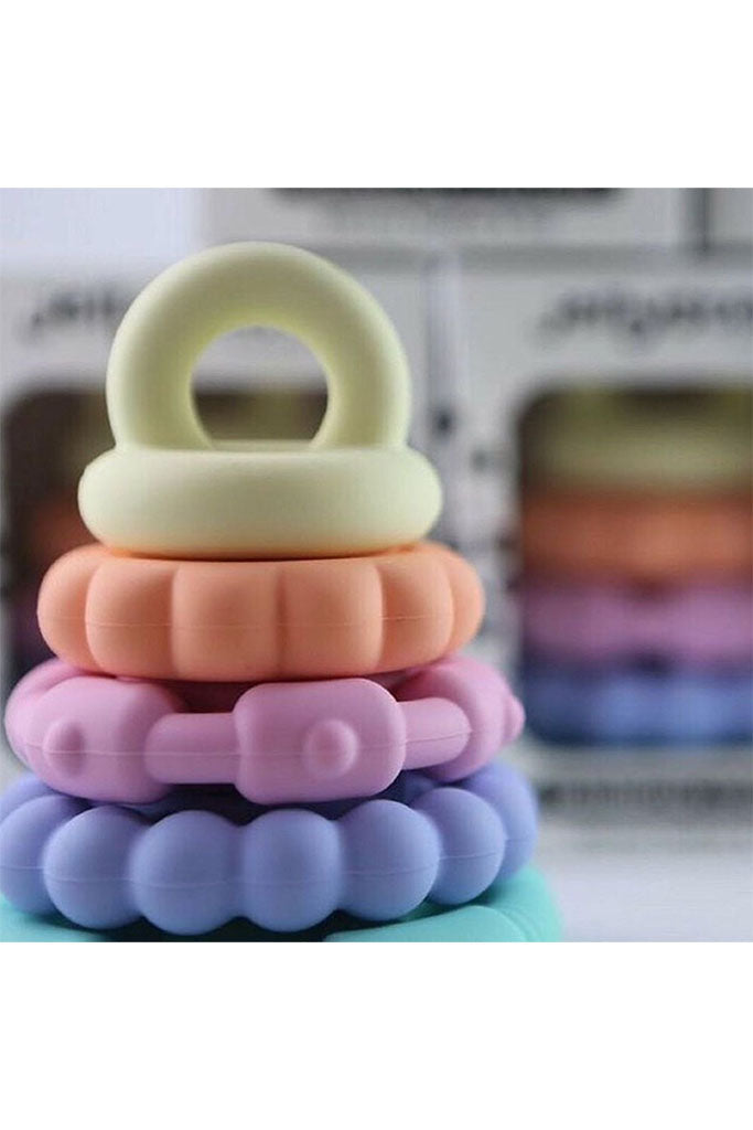 Pastel Rainbow Stacker and Teether Toy by Jellystone Designs | Teething Toys | The Elly Store Singapore
