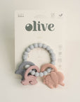 Silicone Pink Elephant Teething Ring
