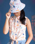 Kids Reversible Bucket Hat - Cream Summertime | Accessories | The Elly Store Singapore