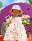 Kids Reversible Bucket Hat - Cream Summertime | Accessories | The Elly Store Singapore