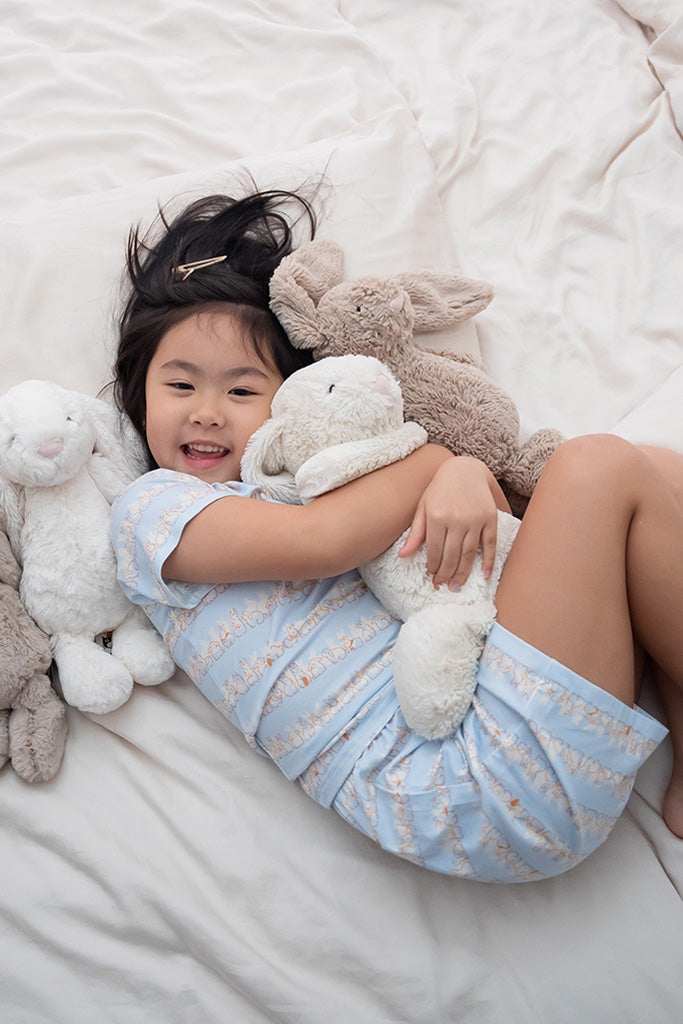 Short-Sleeve Pyjamas - Bunnies In A Row | Family Pyjamas | The Elly Store Singapore