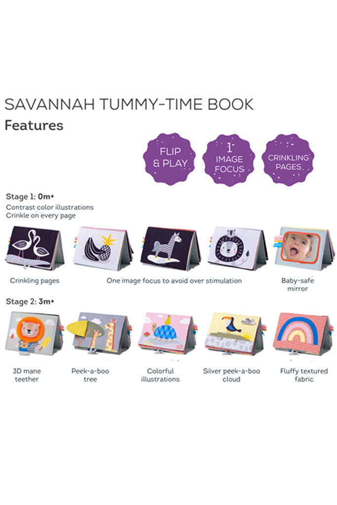 Savannah Tummy Time Book by Taf Toys | Ideal for Newborn Baby Gifts | The Elly Store Singapore