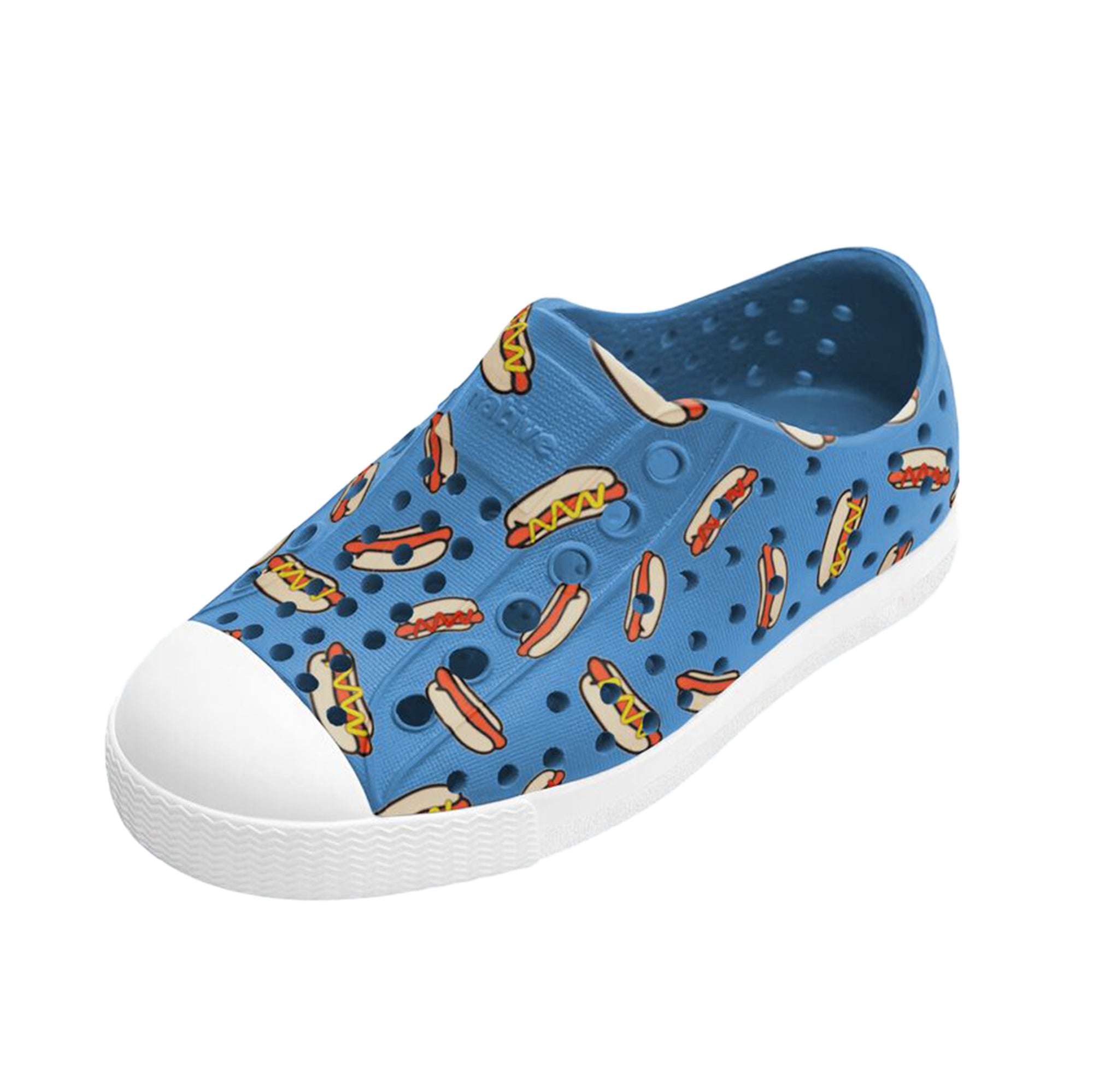 Jefferson Print Child Resting Blue / Shell White / Hot Dogs