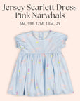 Jersey Scarlet Dress - Pink Narwhals | The Elly Store