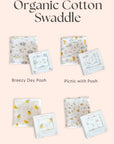 Organic Bamboo Swaddle | Turquoise Gift Set