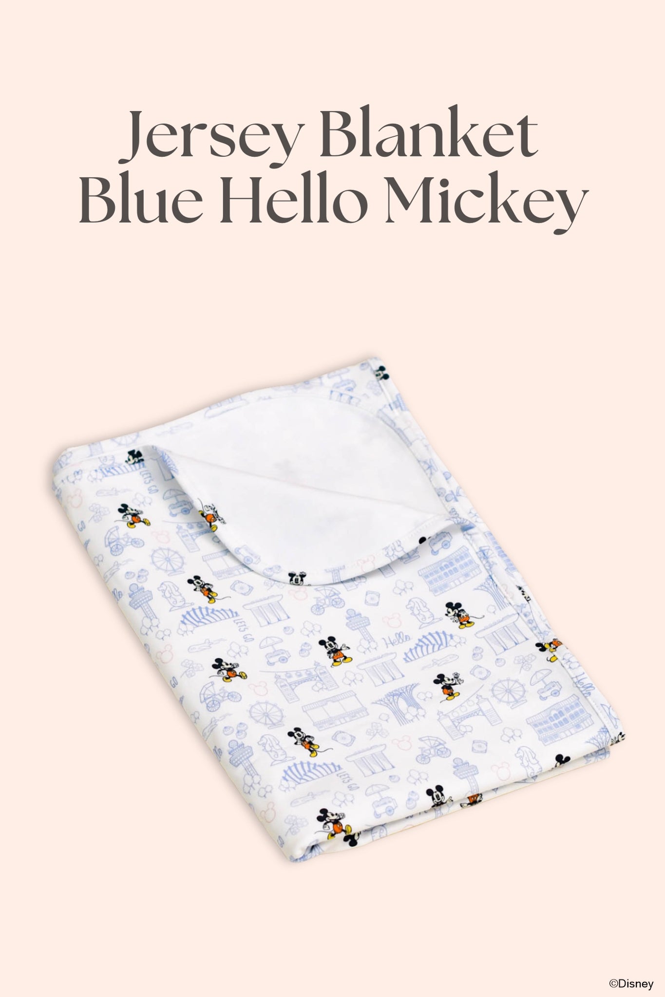 Jersey Blanket - Blue Hello Mickey | Personalisable Gift Set