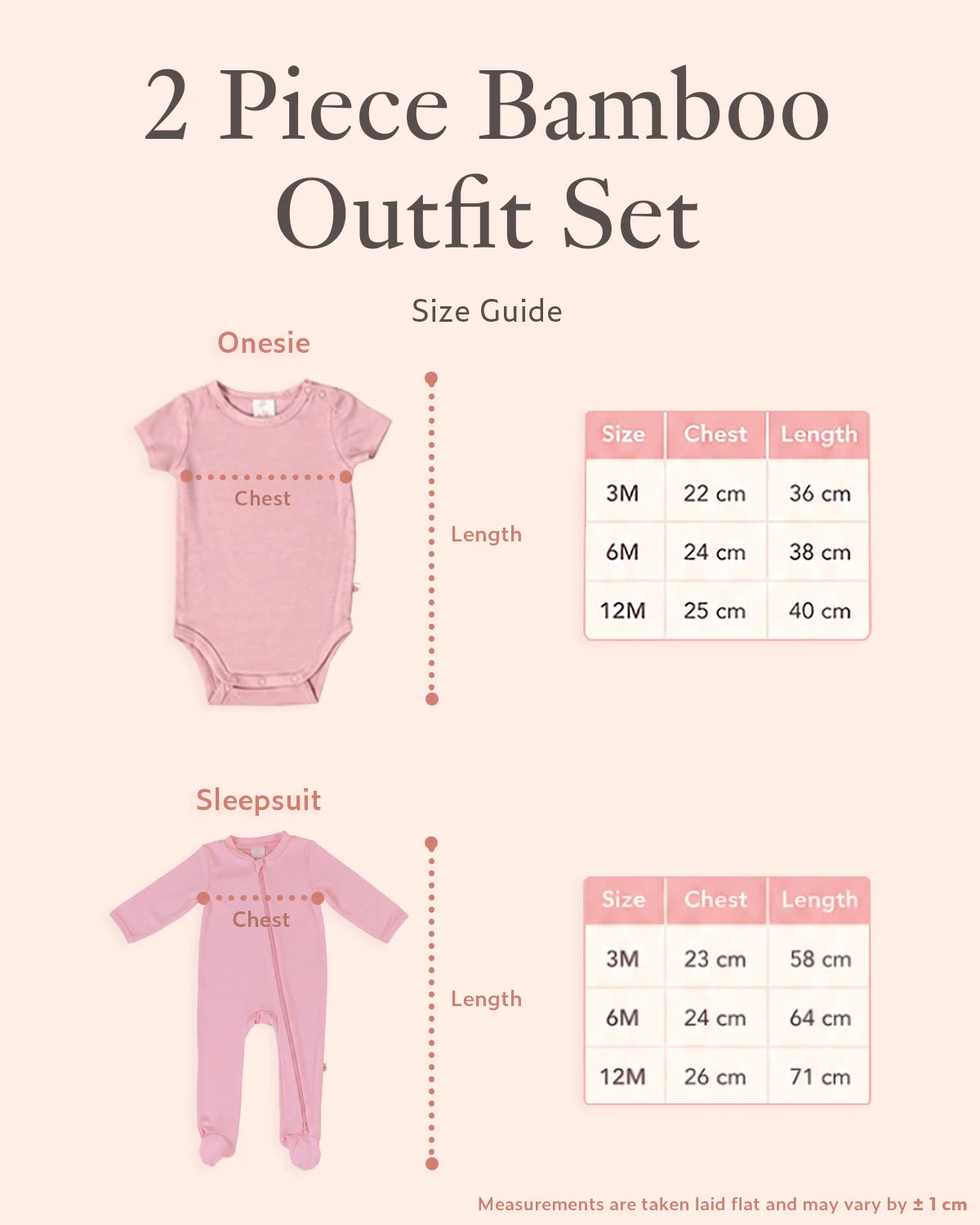 2 piece bamboo set size guide 