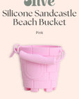 Olive | Silicone Sandcastle Beach Bucket (Pink)