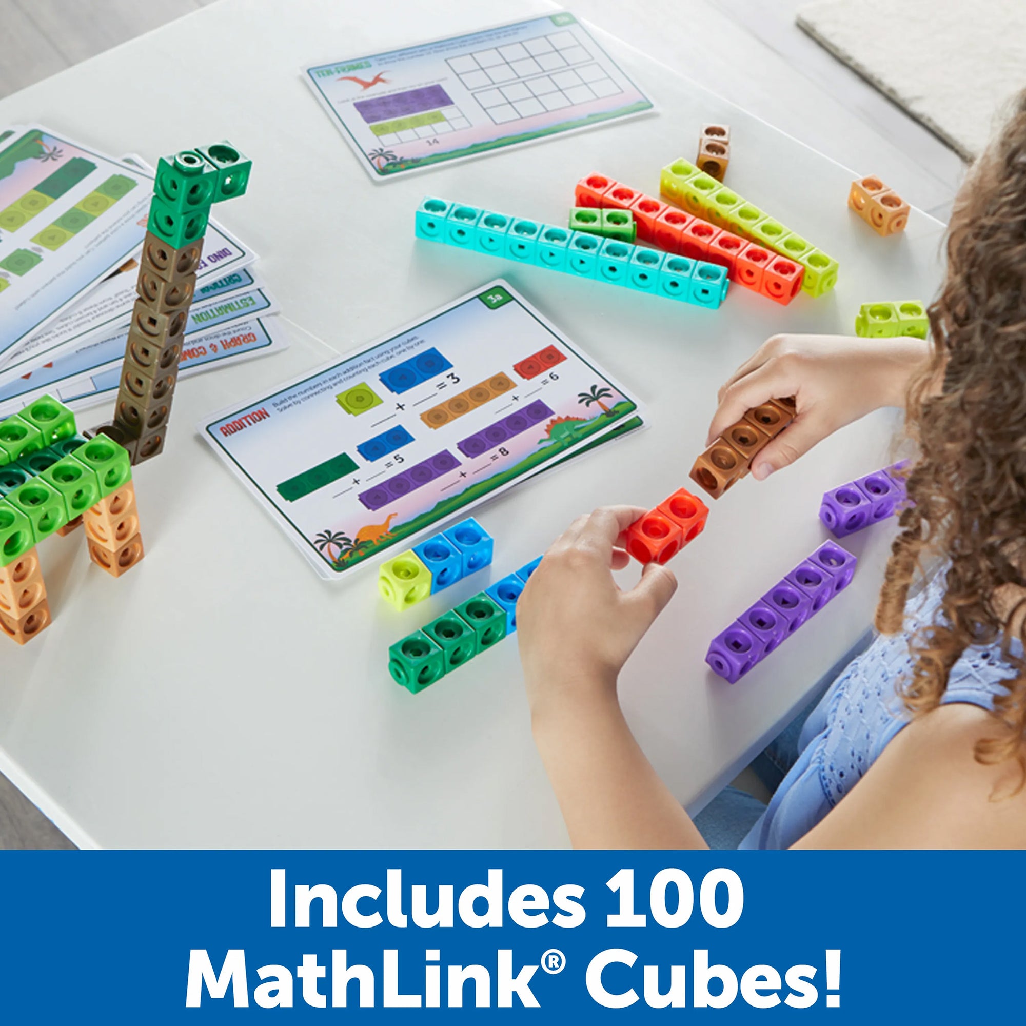 MathLink® Cubes Kindergarten Math Activity Set: Dino Time