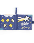 Hello stars! baby book with smiling stars.