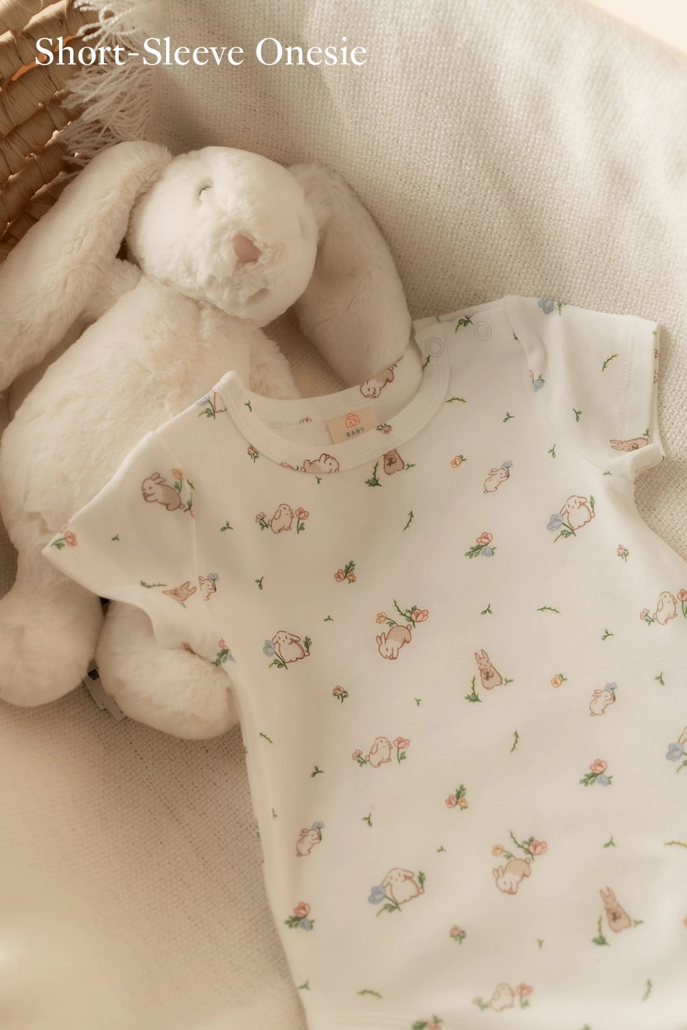 Baby Gift Set - White Floral Bunny