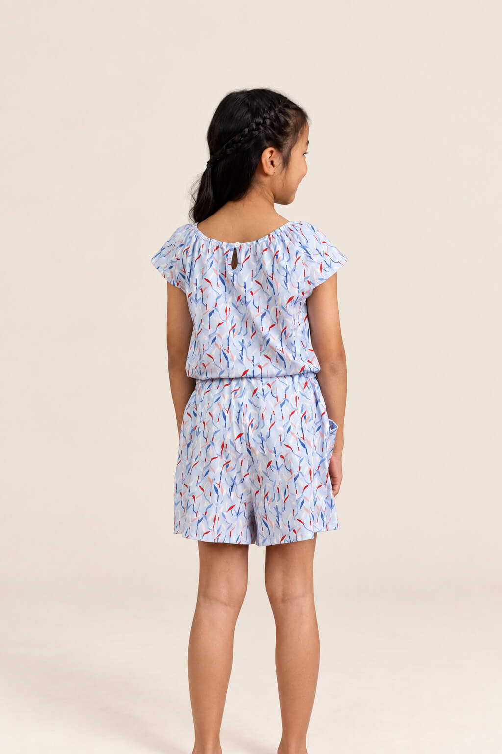 Flutter Playsuit - Blue Lucky Bamboo