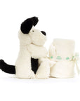 Jellycat Bashful Black & Cream Puppy Soother