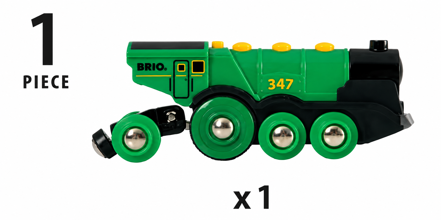 Big Green Action Locomotive train side