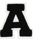 Iron-On Alphabet Patch - Black with White Border