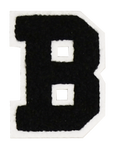 Iron-On Alphabet Patch - Black with White Border