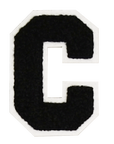 Iron-On Alphabet Patch - Black with White Border