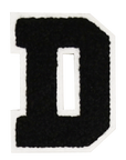 Iron-On Alphabet Patch - Black with White Border