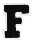 Iron-On Alphabet Patch - Black with White Border