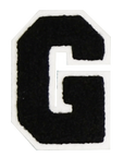 Iron-On Alphabet Patch - Black with White Border