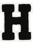 Iron-On Alphabet Patch - Black with White Border