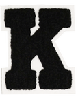 Iron-On Alphabet Patch - Black with White Border