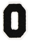 Iron-On Alphabet Patch - Black with White Border