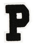 Iron-On Alphabet Patch - Black with White Border