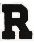 Iron-On Alphabet Patch - Black with White Border