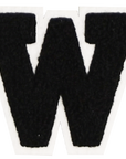 Iron-On Alphabet Patch - Black with White Border