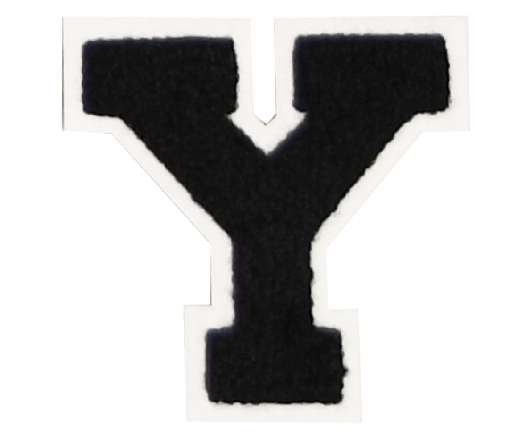 Iron-On Alphabet Patch - Black with White Border