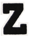 Iron-On Alphabet Patch - Black with White Border