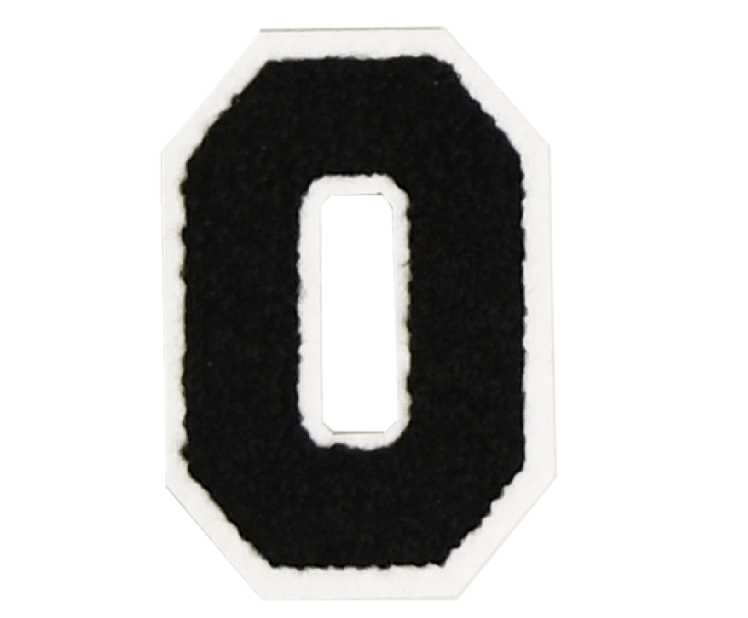 Iron-On Patch - Black with White Border (Letters)